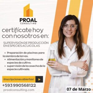 Supervisión de Producción en Especies Acuícolas